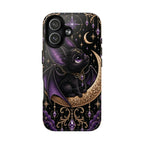 Vespertine Moonwatcher Magnetic Phone Case – Gothic Purple Bat Crescent Moon Tough Case