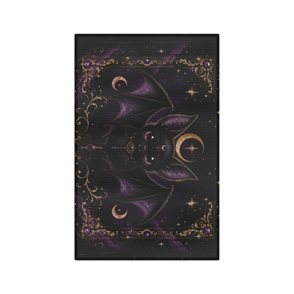 Vespertine Gothic Bat Microfiber Tea Towel | Celestial Kitchen Towel