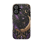 Vespertine Moonwatcher Magnetic Phone Case – Gothic Purple Bat Crescent Moon Tough Case