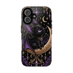 Vespertine Moonwatcher Magnetic Phone Case – Gothic Purple Bat Crescent Moon Tough Case
