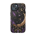 Vespertine Moonwatcher Magnetic Phone Case – Gothic Purple Bat Crescent Moon Tough Case