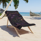 Vespertine Gothic Bat Beach Towel – Purple Celestial Moon Design