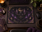 Vespertine Gothic Bat Gaming Desk Mat | Celestial Extended Mouse Pad