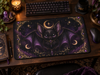 Vespertine Gothic Bat Gaming Desk Mat | Celestial Extended Mouse Pad