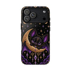 Vespertine Celestial Bat Magnetic Phone Case – Gothic Purple Moon Tough Case