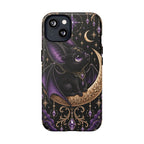 Vespertine Moonwatcher Magnetic Phone Case – Gothic Purple Bat Crescent Moon Tough Case