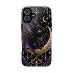 Vespertine Moonwatcher Magnetic Phone Case – Gothic Purple Bat Crescent Moon Tough Case