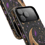 Vespertine Celestial Bat Magnetic Phone Case – Gothic Purple Moon Tough Case