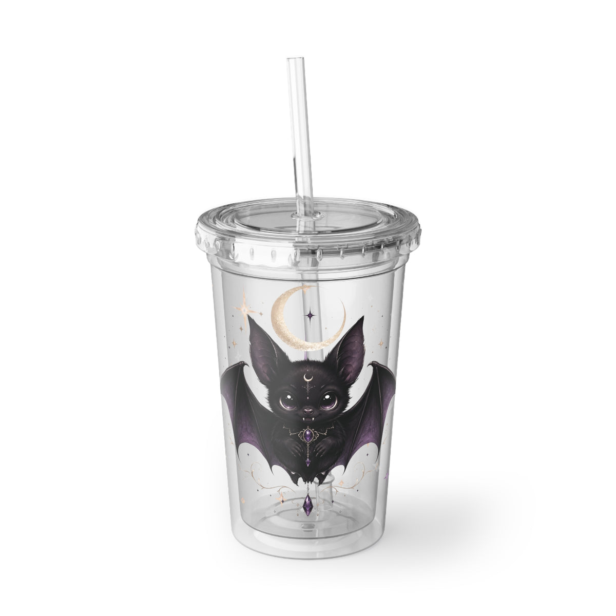 Vespertine Gothic Bat 16oz Acrylic Cup | Celestial Cold Cup