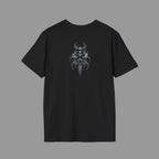 Back view of black PARS T-shirt featuring a centered white biomechanical-style Hollow Codex emblem on the upper back.