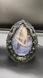 Shardlurker Specimen Night Light with translucent blue resin egg showing the fetal specimen inside while the light is off