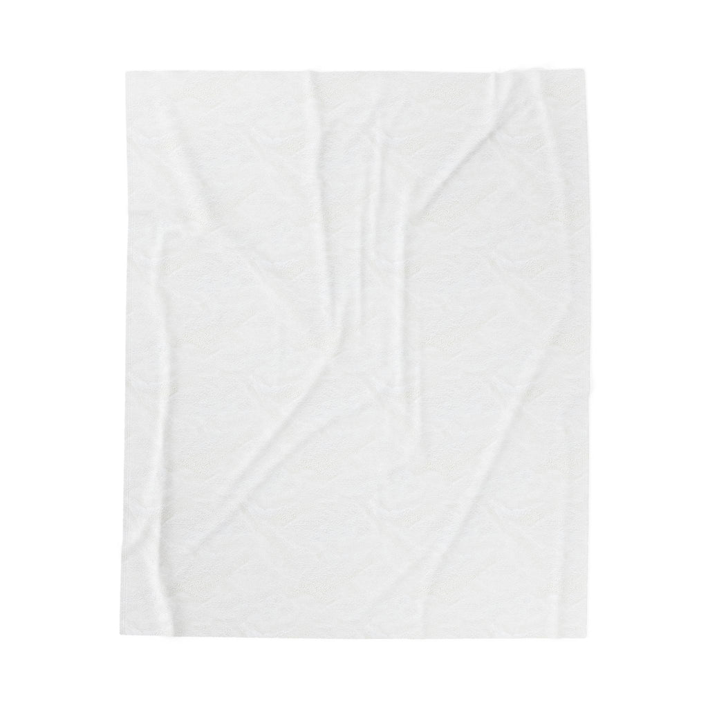Reverse side of Vespertine Gothic Moon Bat velveteen plush blanket showing the soft white plush backing