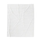 Reverse side of Vespertine Gothic Moon Bat velveteen plush blanket showing the soft white plush backing
